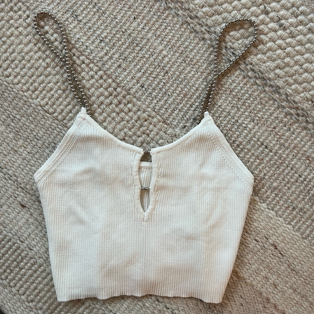 Crop Top with Beaded Straps